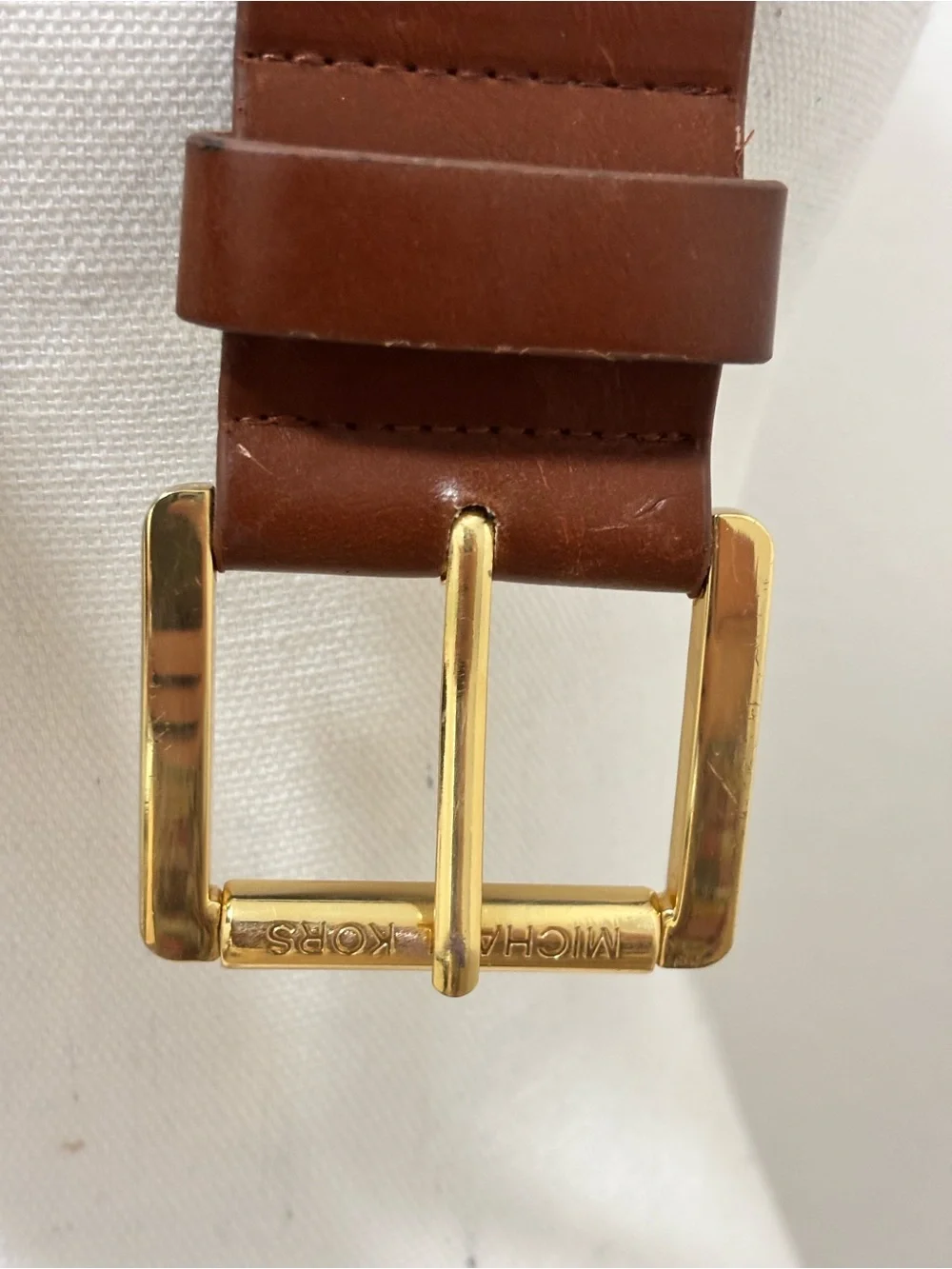 Michael Kors Women’s Brown Wide Belt  Rectangular Buckle  Size Small